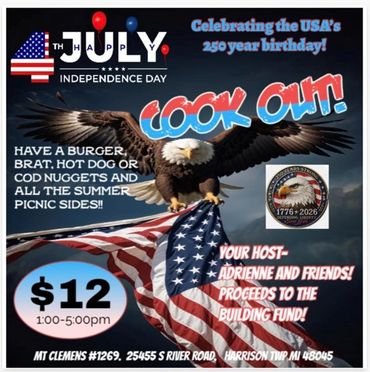 4th of July cookout celebrating USA's 250th birthday with food and fun.