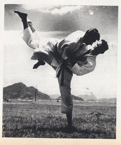 Helio and Carlos performing a Judo throw Helio and Carlos performing a Judo throw