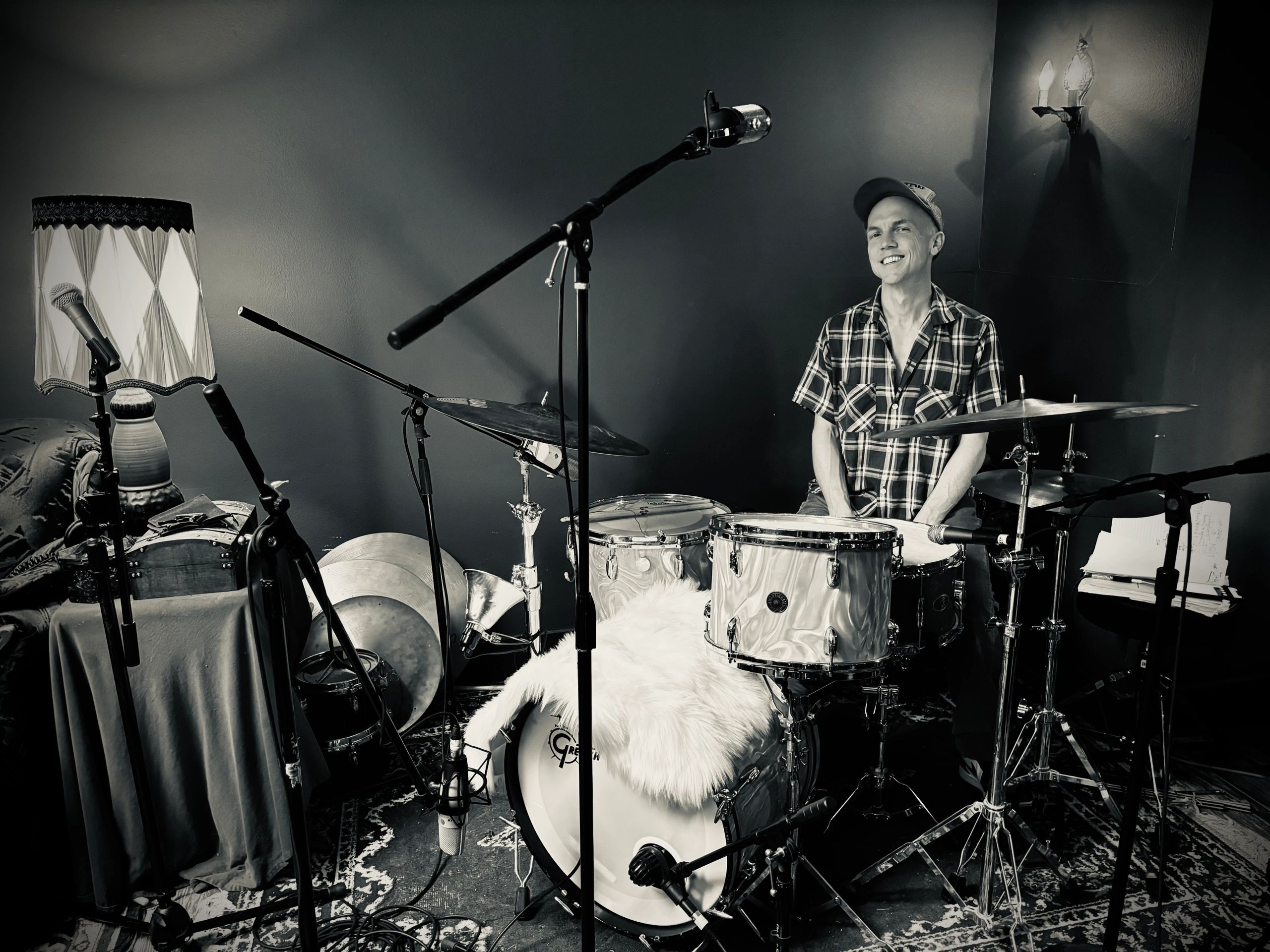 Matt - April 2024. Troubadour Studios in Lockhart, TX.  Recording with The EZ3.
Photo by Steven C