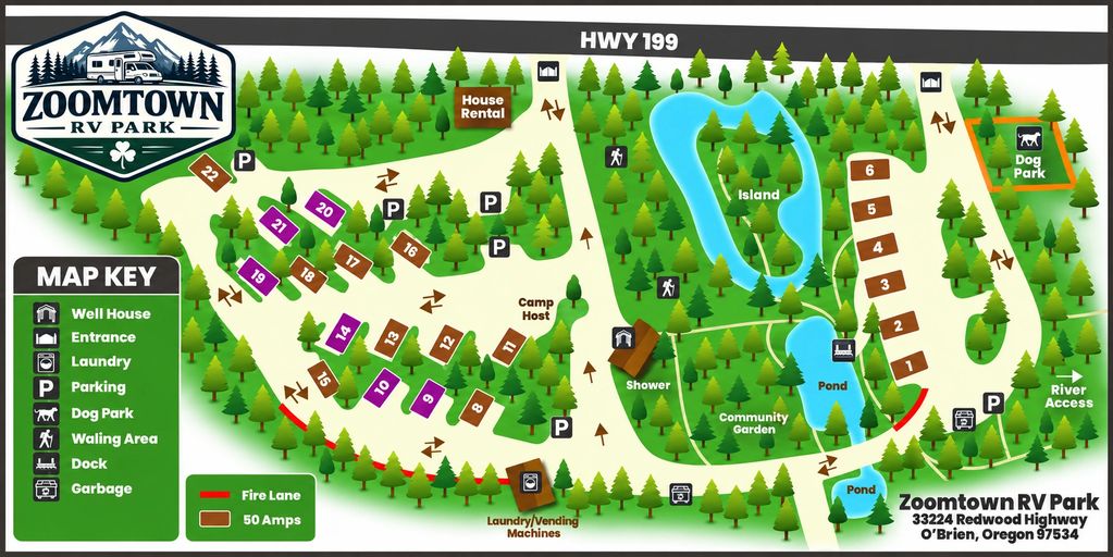 Zoom Town RV Park Map