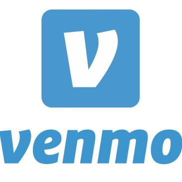 Venmo logo with blue background and white 'V'.