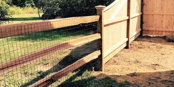 Cedar privacy fence