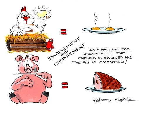 involvement and Commitment- In a Ham and Egg Breakfast... The Chicken ...