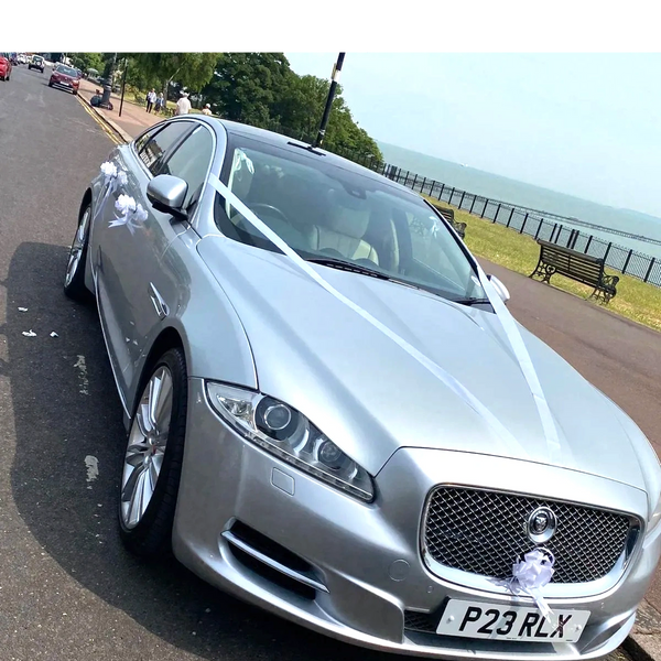 Jaguar XJ 'P23RLX' gleaming in the Essex sunshine.