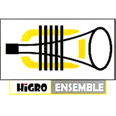 Logo of HiGRO ENSEMBLE with a stylized musical instrument in black and yellow.