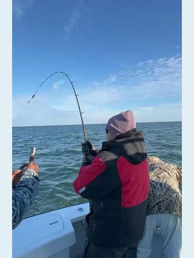 Great day on the water, Stripers were putting up a good fight!