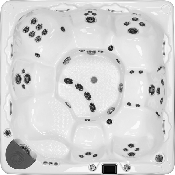 The 750 Hybrid4 hot tub offers luxury with Star Trail™ lighting and Roman Arch™ Waterfall for an exq