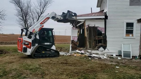 Partial Residential Demolition Iowa| Demolition of enclosed porch of a residential home.