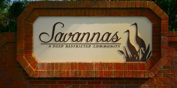 The Savannas entrance sign