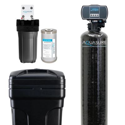 Aquasure water filtration system components.