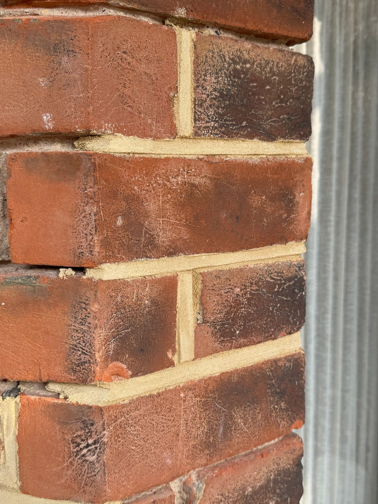 Brick pointing sample using natural lime mortar - London small brick repair specialist