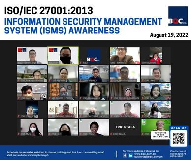 ISO/IEC 27001:2013 Information Security Management System (ISMS) Awareness