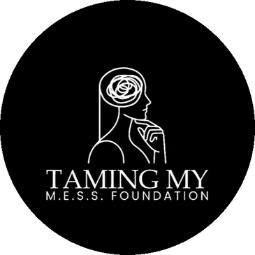 Minimalist logo with a thoughtful woman and brain swirl representing mental health.