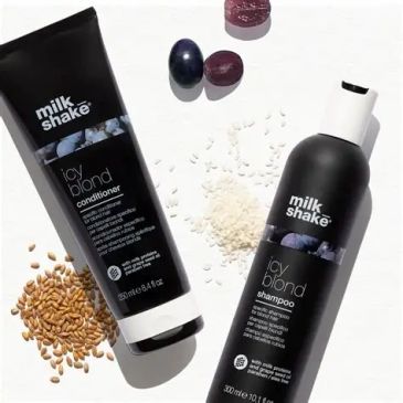 Milk Shake icy blond shampoo and conditioner with natural ingredients.