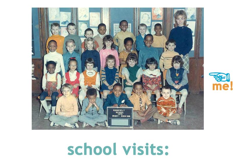 Barbara Lehman in her first grade class photo.