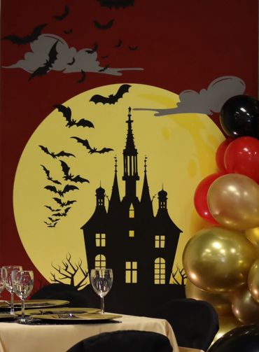 Custom made back drop for a Halloween Birthday Party!