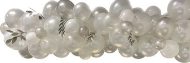 Beautiful white/silver backdrop balloon garland.