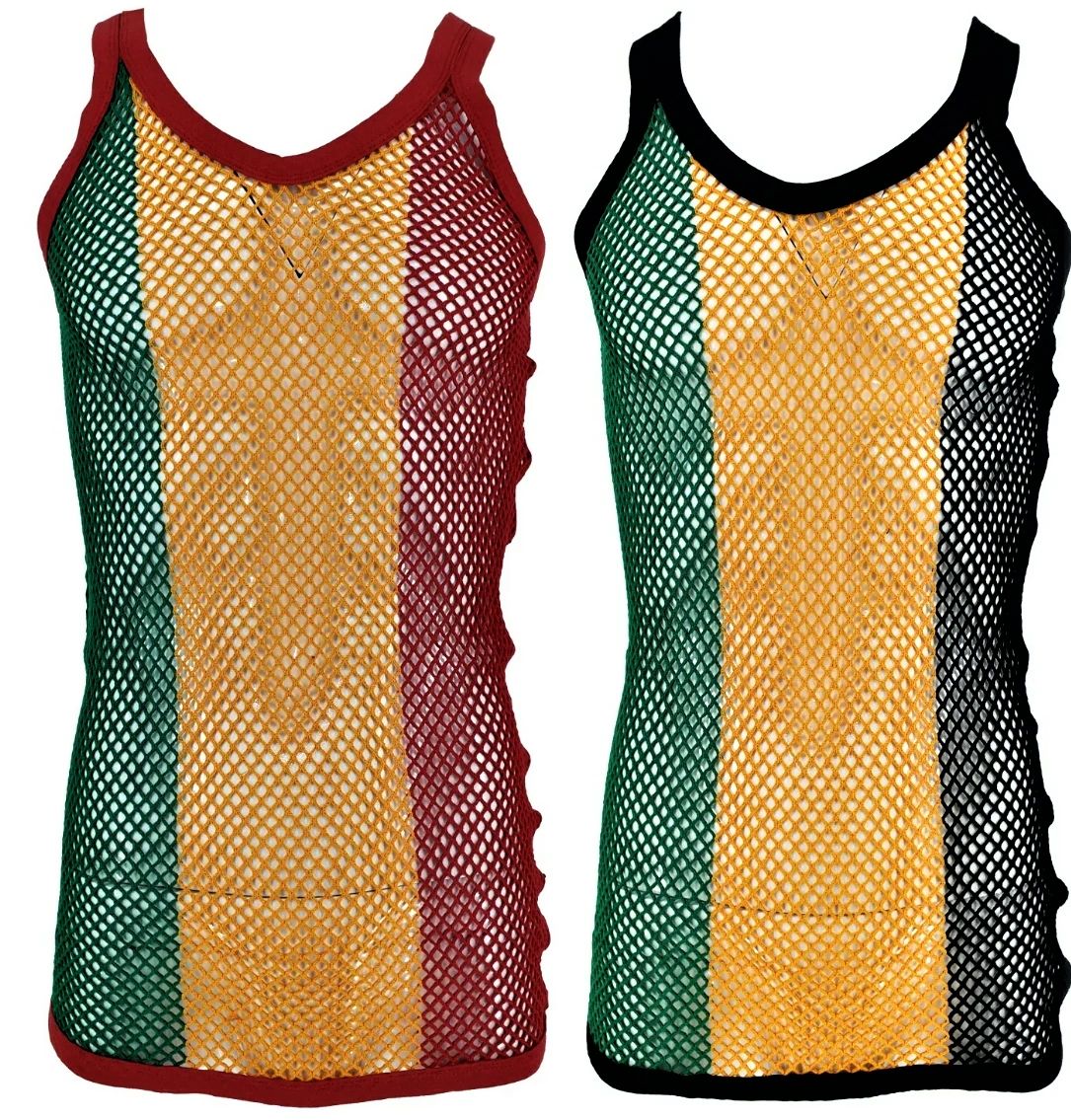 MESH MARINA VEST ORIGINAL CRYSTAL RASTA JAMECKA MESH VEST