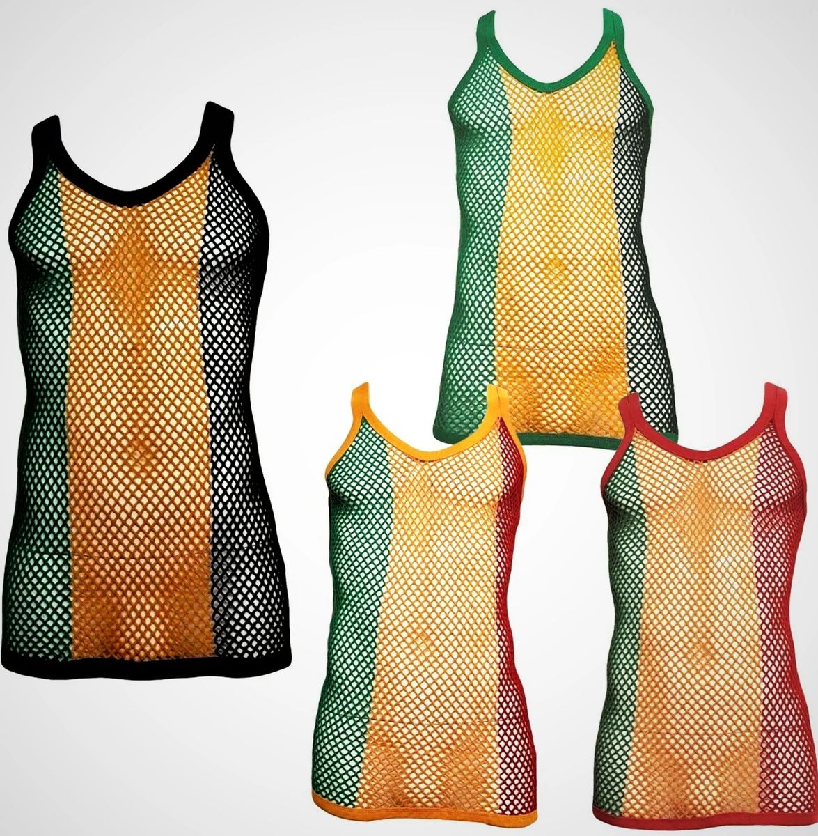 MESH MARINA VEST ORIGINAL CRYSTAL RASTA JAMECKA MESH VEST