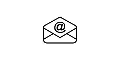 Icono de correo electrónico con símbolo @.