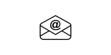 Icono de correo electrónico con símbolo @.