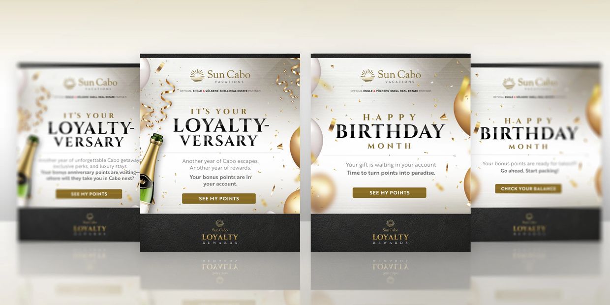 Sun Cabo loyalty rewards for anniversaries and birthdays.