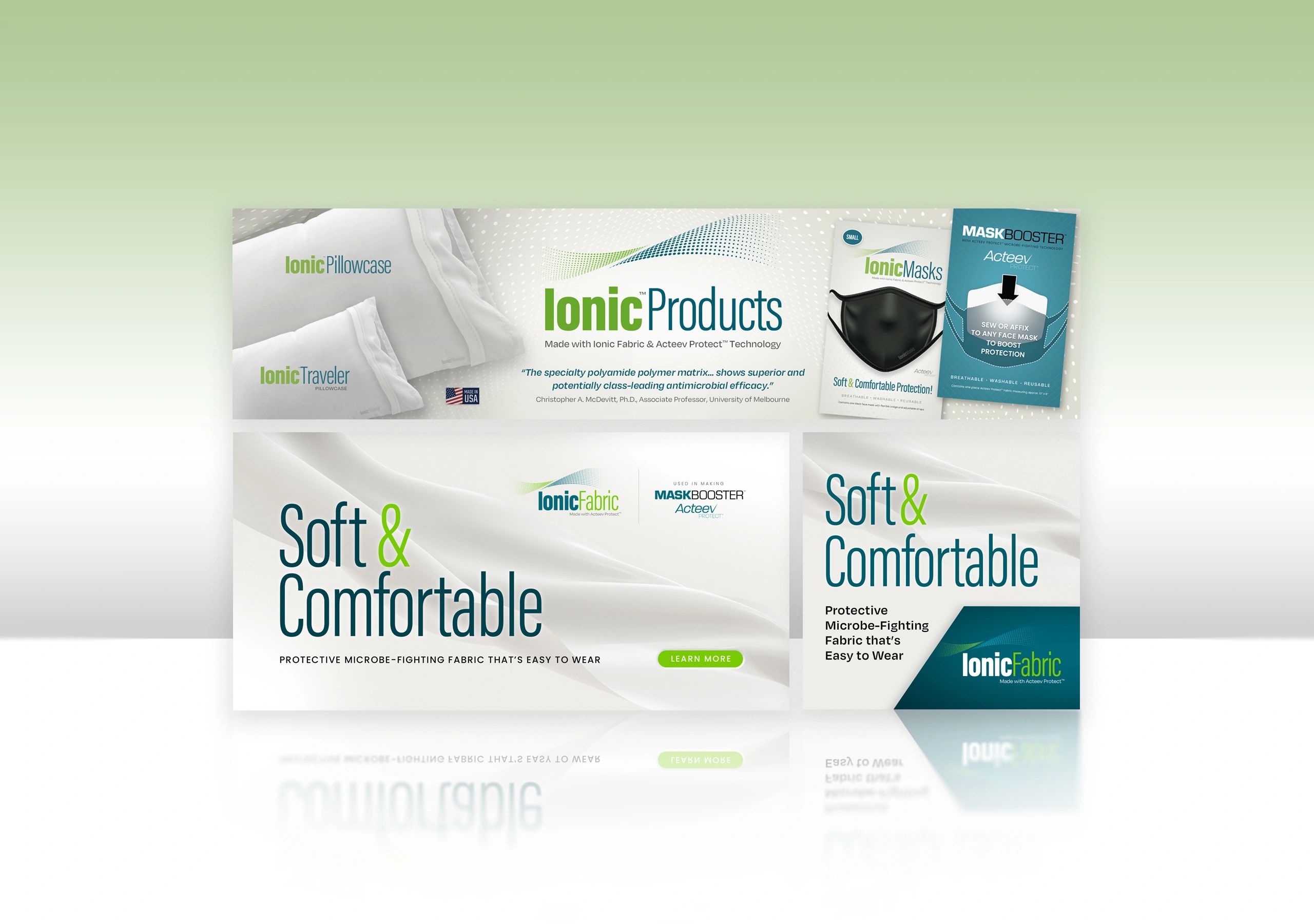 Ionic Products offering protective, antimicrobial fabric for masks and pillowcases.