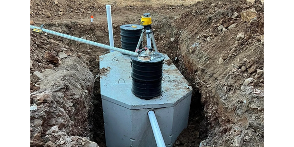 Concrete septic system in ground