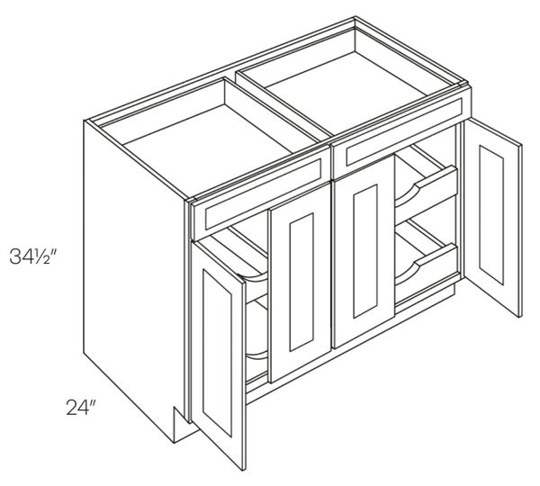 48in Wide Cabinet w/ 4 Pull Out Shelf - Concord