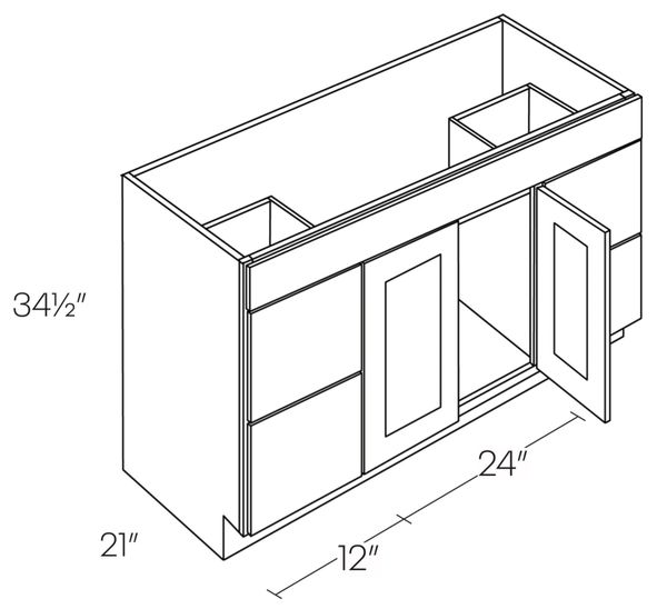 2 Doors 4 Drawers 48in Vanity / Luxor Collection