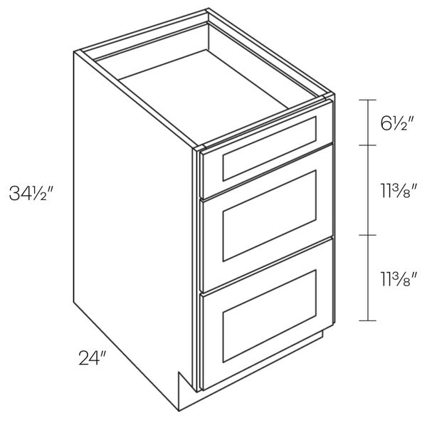 12-36in Wide Drawer Base Kitchen Cabinet - Concord