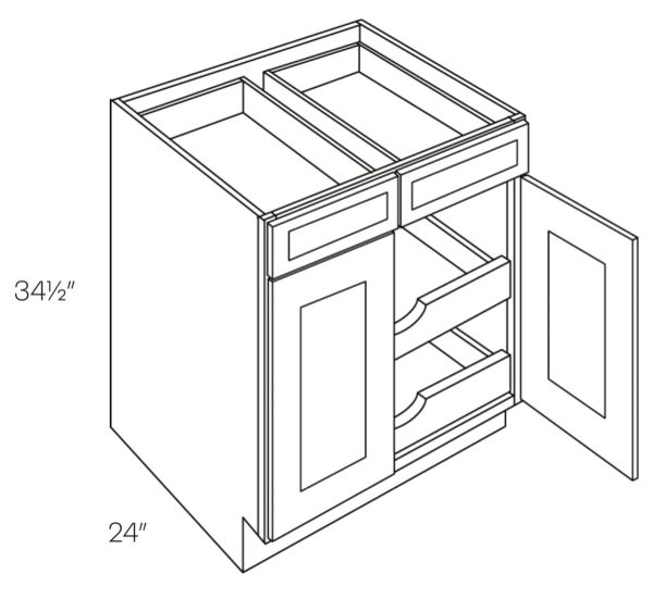 30-42in Wide Cabinet w/ 2 Pull Out Shelf - Concord