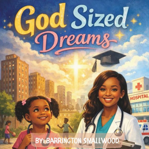 Illustration of two black girls with the text 'God Sized Dreams'.