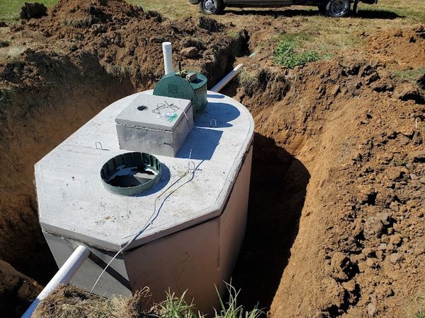Septic tank installed underground