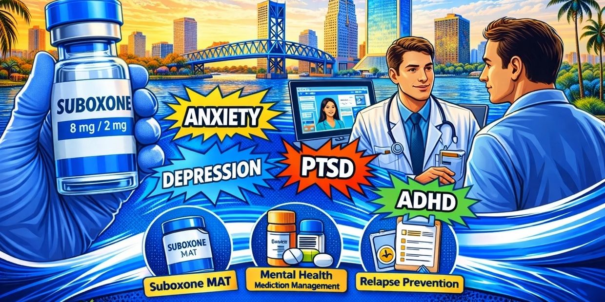 Medication Assisted Treatment MAT clinic in Jacksonville FL offering Suboxone and buprenorphine care