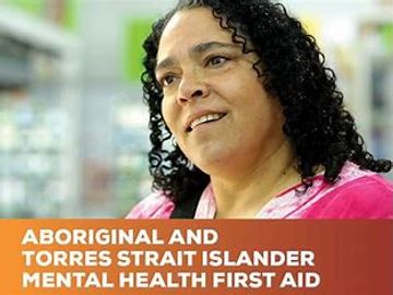 Woman promoting Aboriginal and Torres Strait Islander mental health first aid.