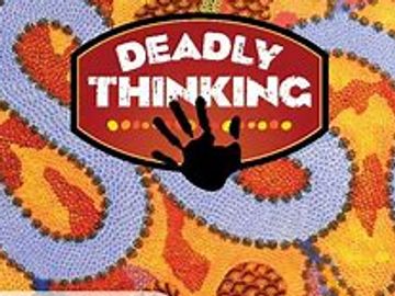 Logo for Deadly Thinking by Rural &amp; Remote Mental Health with Indigenous art style.