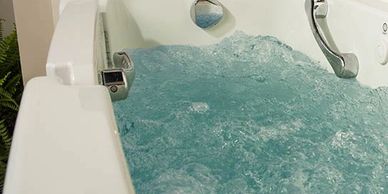 Hydrotherapy air and jacuzzi jets in walk-in bathtubs.