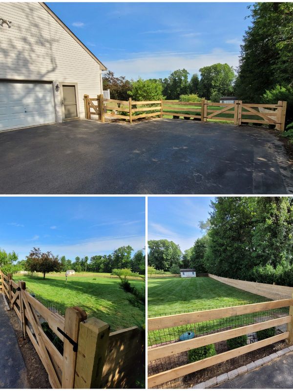 collage of wood fence, slip-board fence