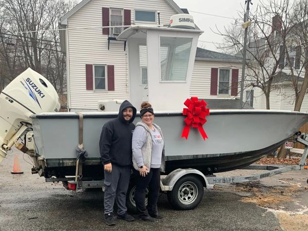 Capt. Dan and his other half Chantale on Christmas morning 2021 