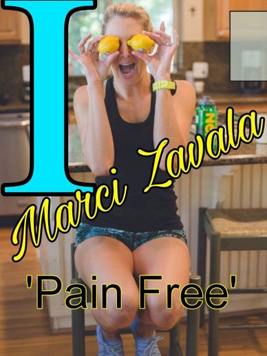 Woman holding lemons over eyes, smiling.