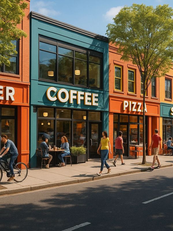 Quick Service Restaurants and a cyclist seeking a secure place to park his bike.