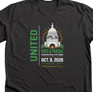 T-shirt promoting PANS &amp; PANDAS Awareness Day at the Capitol 2026.