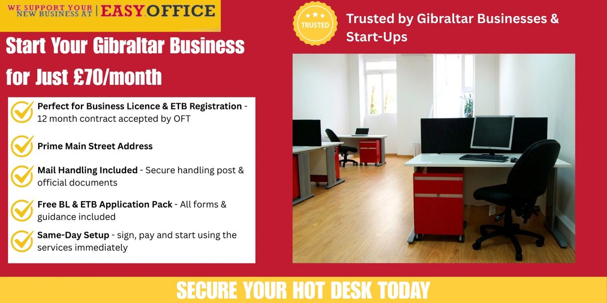 Gibraltar Hot Desk £70 per month