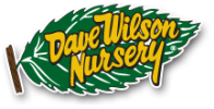 Dave Wilson Nursery logo with green leaf and yellow text.