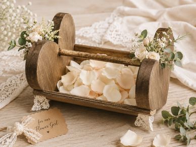 Custom wood flower girl bsket