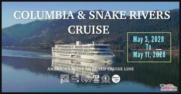 Columbia & Snake Rivers cruise from May 3 to May 11, 2028, on America's most awarded cruise line.