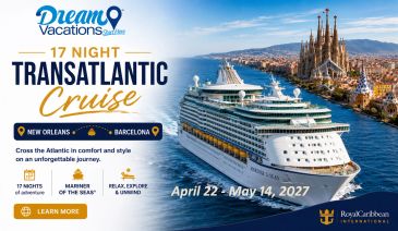 17-night transatlantic cruise from New Orleans to Barcelona with Royal Caribbean.
