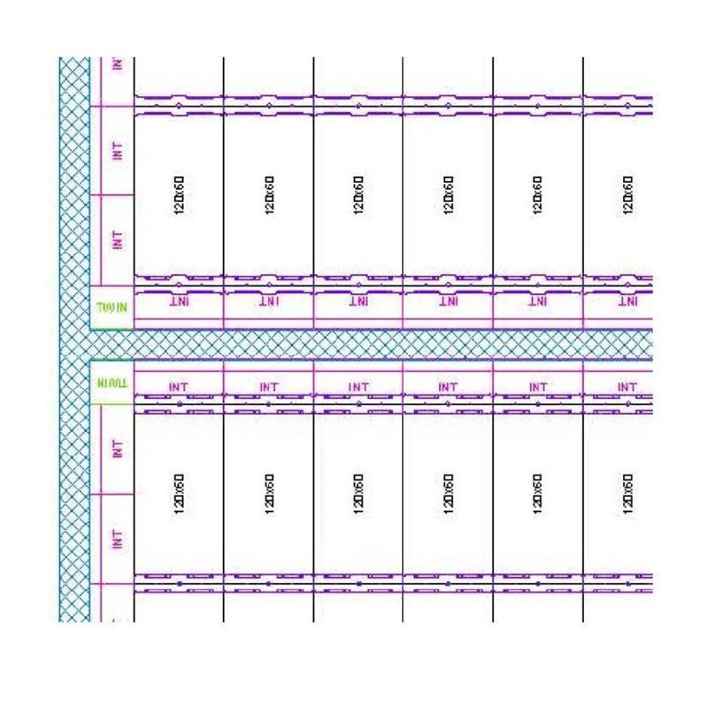 プラスチック型枠の割り付け平面図