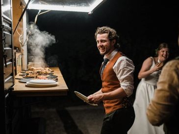 On-site gourmet mobile pizza catering for weddings, corporate events, and all private parties.